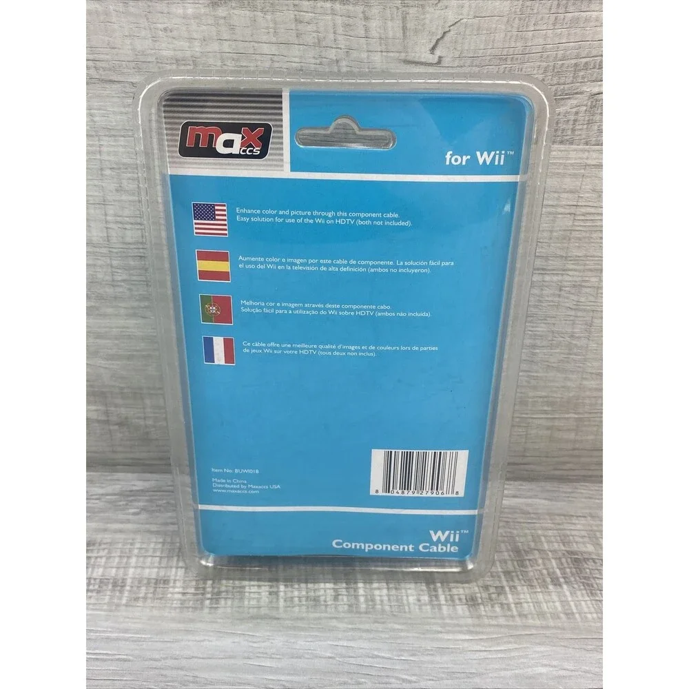 MaxAccs White Wired HDTV AV Audio Video Component Cable for Wii